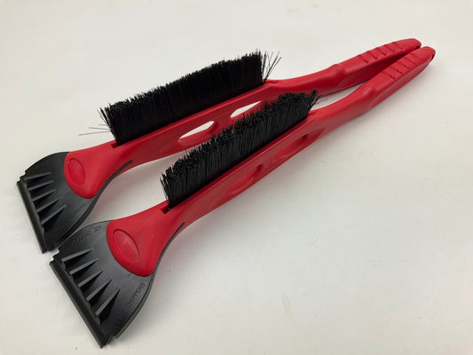 (2) Hopkins 16024 21'' Snow Brush / Ice Ripper Scraper - RED, PACK OF 2