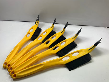 (5) Hopkins 16024 Ice Scraper / Snow Brush 22''  (PACK OF 5 BRUSHES)  YELLOW