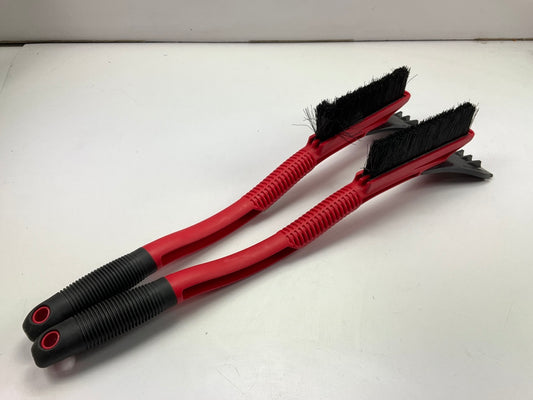 (2) Hopkins 16511 Hoppy 23'' Ice Hammer Snowbrush Ice Scrapers - RED Snow Brush