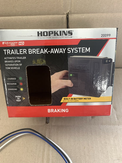 Hopkins 20099 Engager Trailer Breakaway Break Away Kit W/ Battery Meter - Small