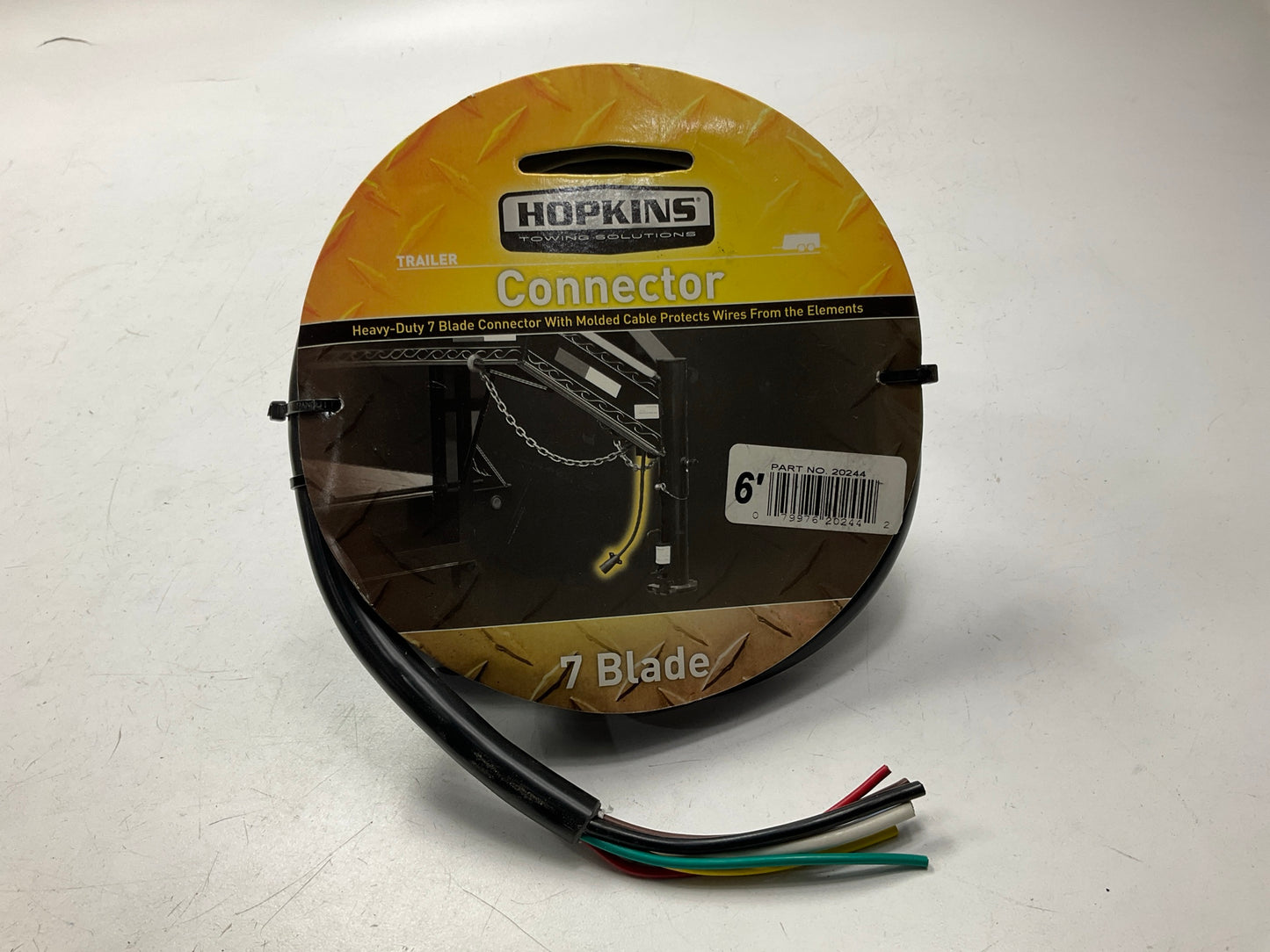 Hopkins 20244 Heavy Duty 7 Blade RV Standard 6' Jacketed Cable Connector