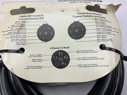 Hopkins 20245  7 Terminal 6' Tow Harness Jacketed Trailer Cable Connector