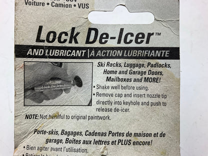 (5) SubZero Snow De-Icer Lubricant .62oz Thaws Frozen Locks For Auto Home Locks