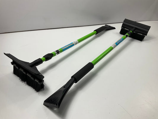 (2) Hopkins 2610XM SubZero 52'' Telescoping Snow Brush Ice Chisel Scraper GREEN