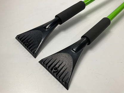 (2) Hopkins 2610XM SubZero 52'' Telescoping Snow Brush Ice Chisel Scraper GREEN