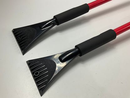 (2) Hopkins 2610XM SubZero 52'' Telescoping Snow Brush Ice Chisel Scraper RED