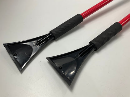 (2) Hopkins 2610XM SubZero 52'' Telescoping Snow Brush Ice Chisel Scraper RED
