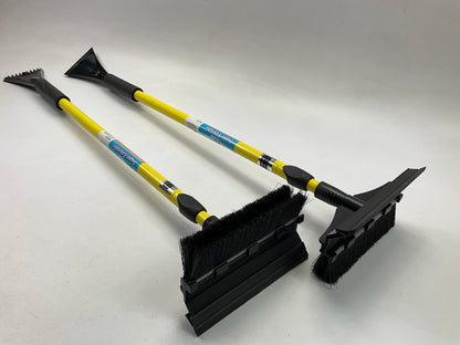 (2) Hopkins YELLOW SubZero 52'' Telescope Snow Brush Ice Scraper With Ice Chisel