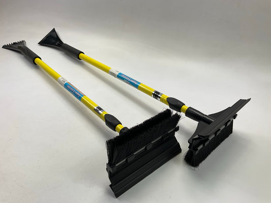 (2) Hopkins YELLOW SubZero 52'' Telescope Snow Brush Ice Scraper With Ice Chisel