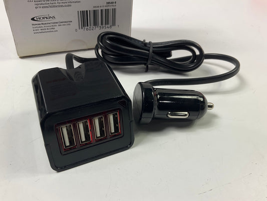 Bell 39548-8 12V 12 Volt Power Inverter W/ 4 USB Charging Charger Ports, 4 Feet