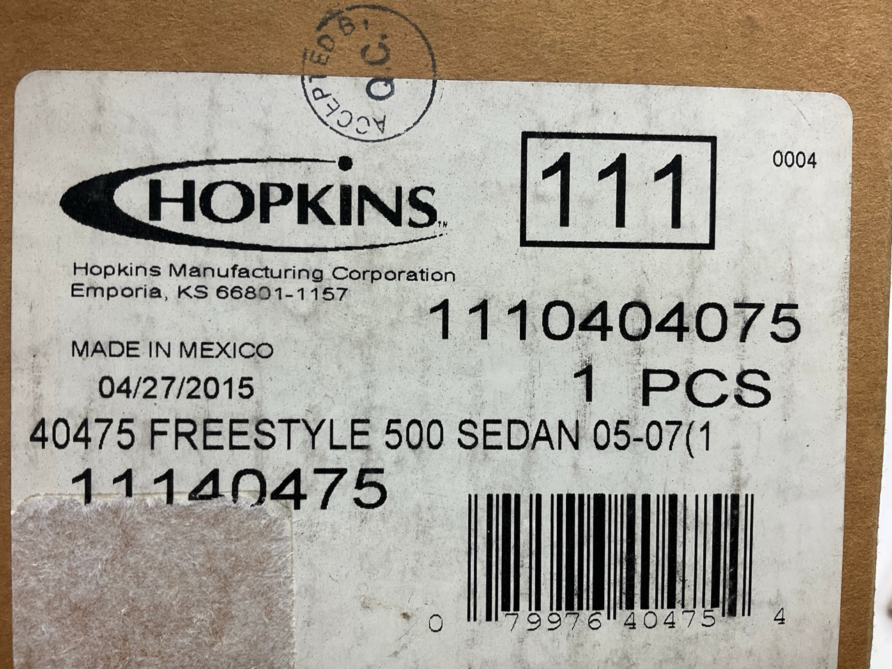 Hopkins 40475 Trailer Wiring Harness Connector Kit - 2005-2007 Ford Freestyle