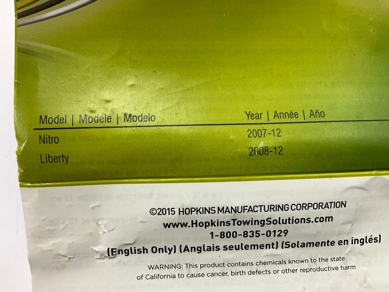 Hopkins 42485 Trailer Wiring Harness Connector Kit For 2008-2012 Jeep Liberty