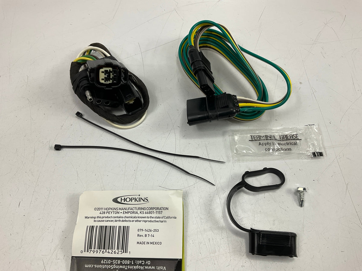 Hopkins 42625 Trailer Wiring Harness Connector Wire Kit For 05-06 Jeep Wrangler