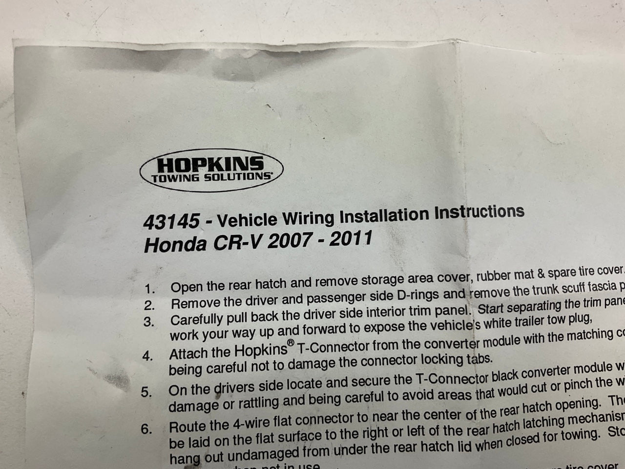 Hopkins Towing Solutions 43145 Plug-in Vehicle Wiring Kit For 07-11 Honda CR-V