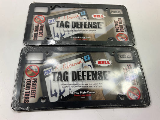 (2) Hopkins 46716-8 Black Tag Defense License Plate Frames, Tag Protection