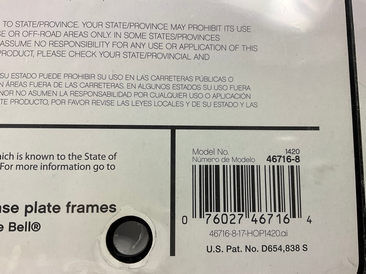 (2) Hopkins 46716-8 Black Tag Defense License Plate Frames, Tag Protection