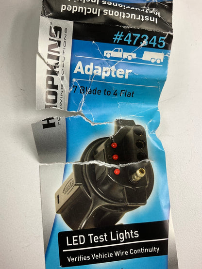 Hopkins 47345 LED Smart Test Lights Trailer Adapter 7 Blade To 4 Flat Wire