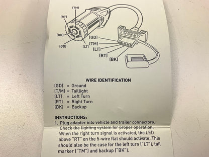 Hopkins 47390 ENDURANCE 7 RV Blade To 5 Flat Flex Adapter Connector