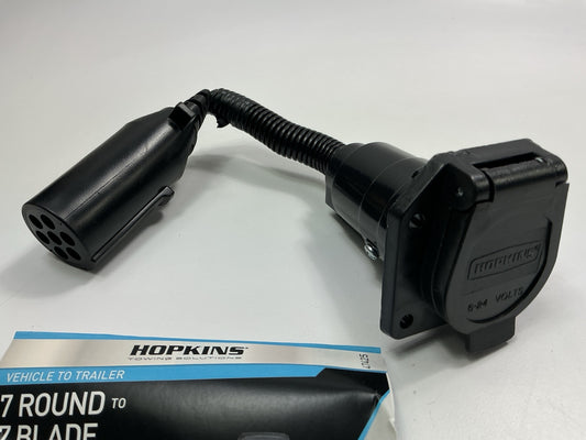 Hopkins Towing Solutions 47425 7 Round To 7 RV Trailer Plug Connector Adapter