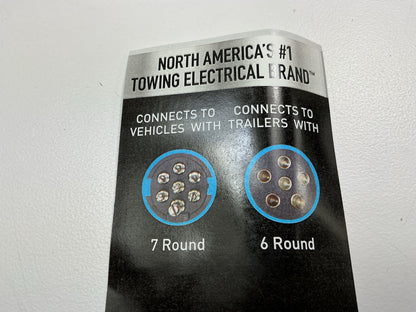 Hopkins 47445 Trailer Wire Connector Plug-In Simple 7-Round 6-Pole Round Adapter