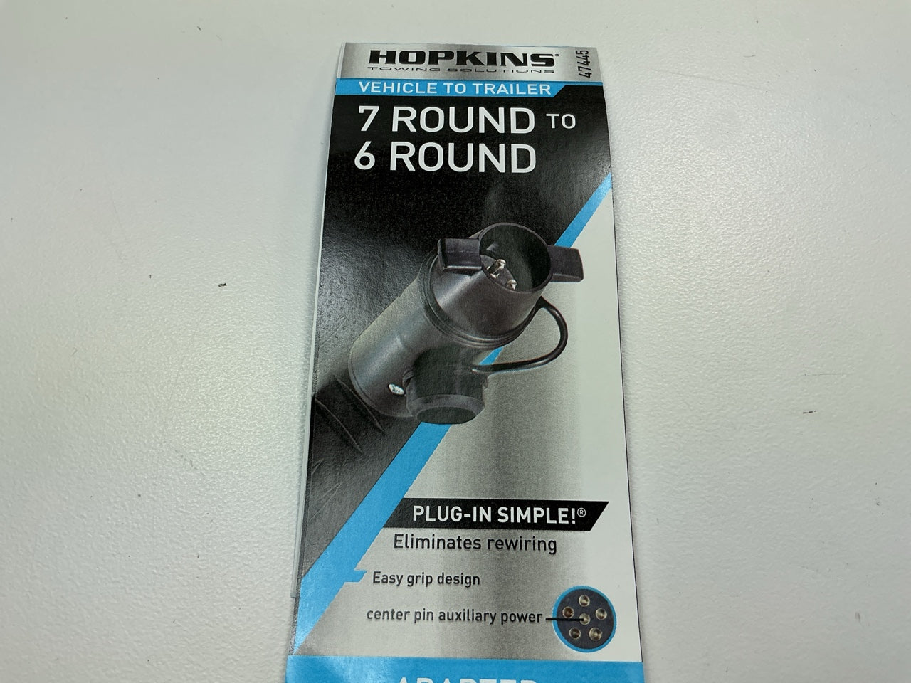 Hopkins 47445 Trailer Wire Connector Plug-In Simple 7-Round 6-Pole Round Adapter