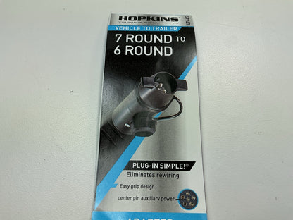 Hopkins 47445 Trailer Wire Connector Plug-In Simple 7-Round 6-Pole Round Adapter
