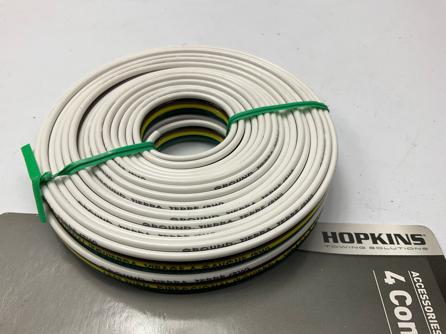 Hopkins 49905 14 Gauge 4 Wire Bonded Trailer Lights Wire Spool, 25 Feet