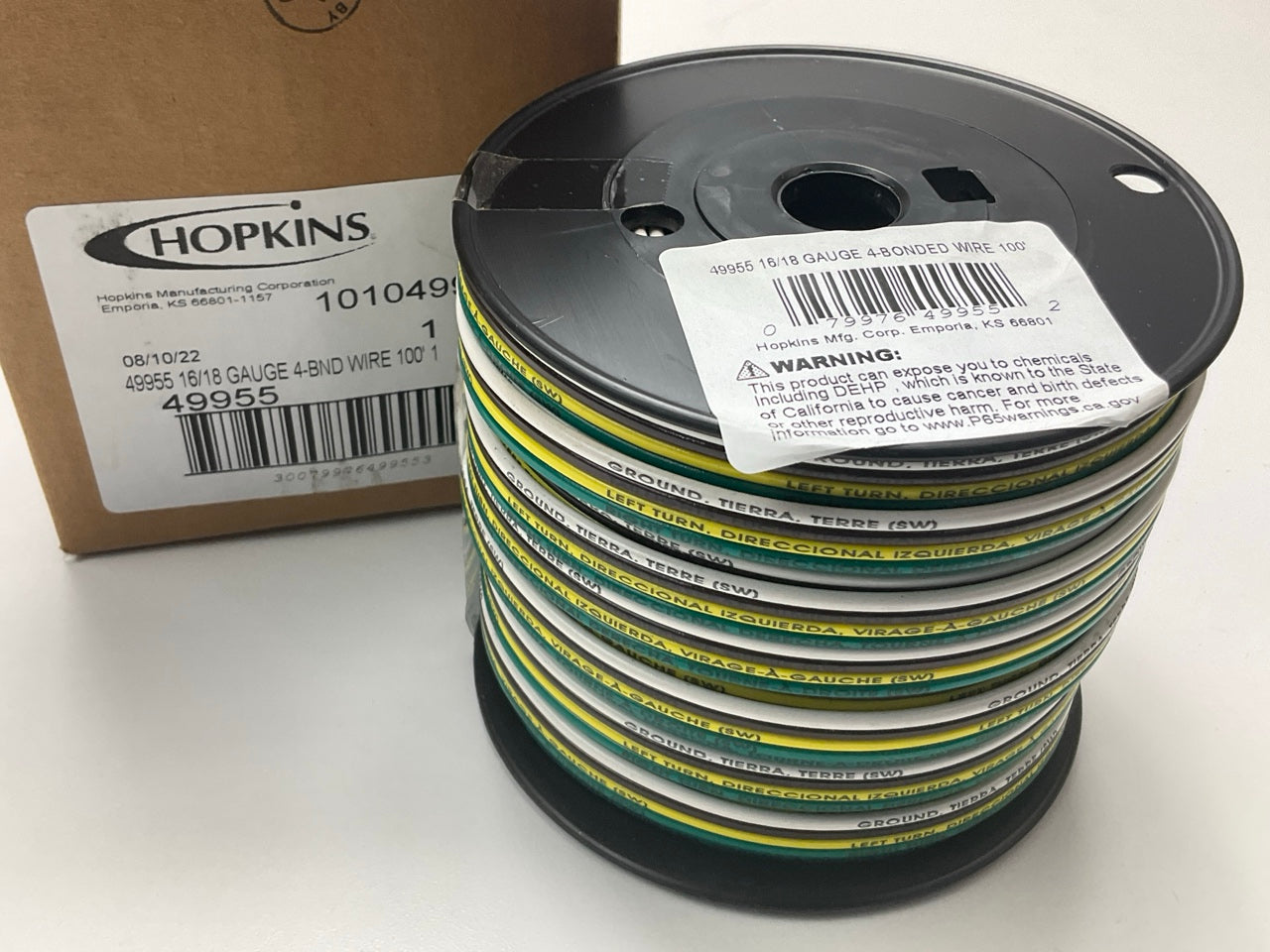 Hopkins 49955 16/18 Gauge 4-Bonded Wire - 100ft Spool