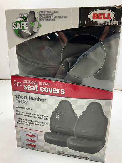 Hopkins 56753-9 Gray Sport Leather Universal Bucket Seat Covers - Does 2 Seats