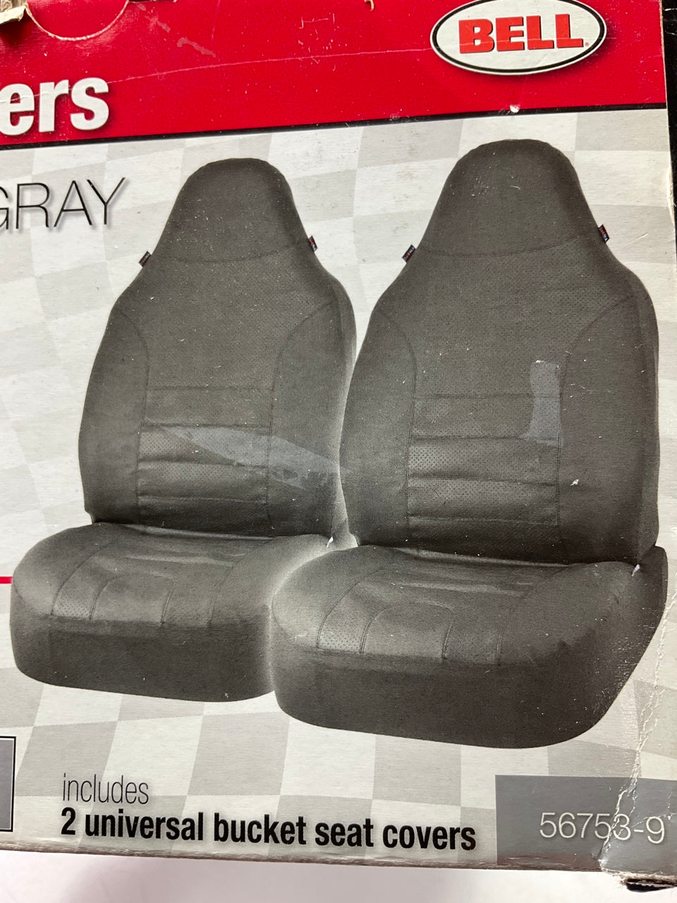 Hopkins 56753-9 Gray Sport Leather Universal Bucket Seat Covers - Does 2 Seats