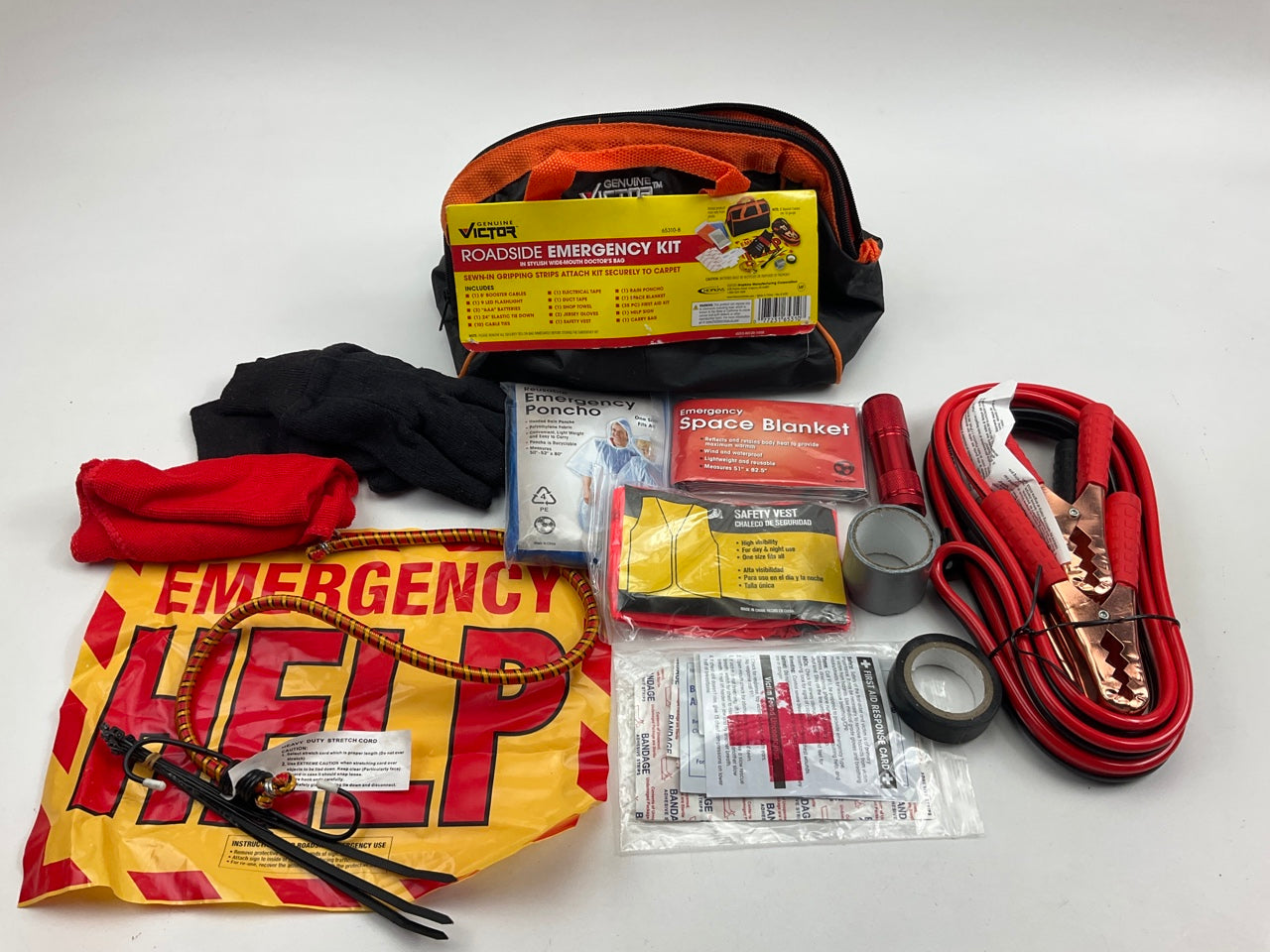Hopkins 65310-8 Roadside Emergency Kit With Poncho, Blanket, Jumper Cables, Etc.