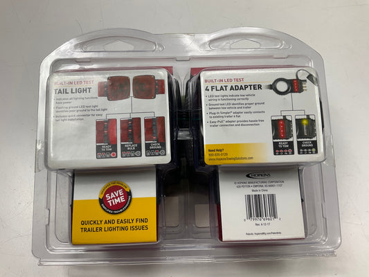 Hopkins 69601SK Smart Light Trailer Tail Light Set W/ 4-Wire Flat Adapter