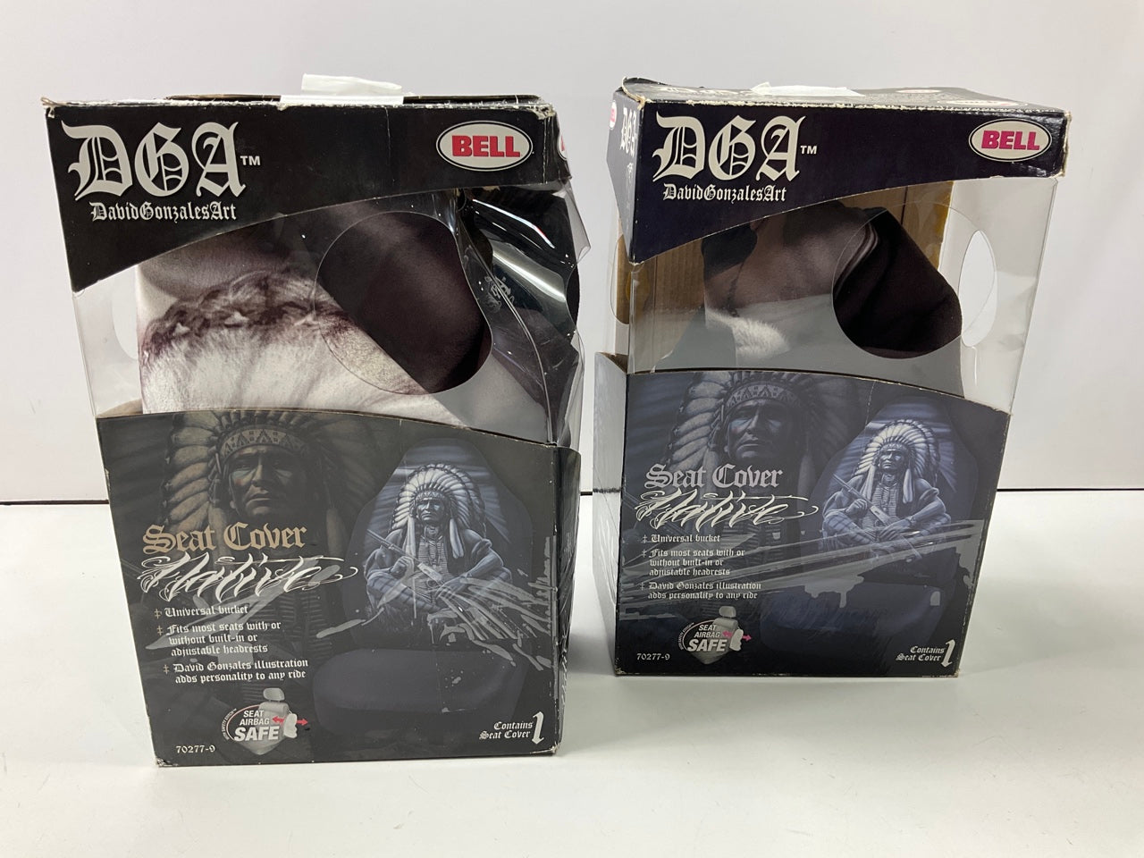 (2) Bell 70277-9 Universal Bucket Seat Covers David Gonzales Indian Chief Design