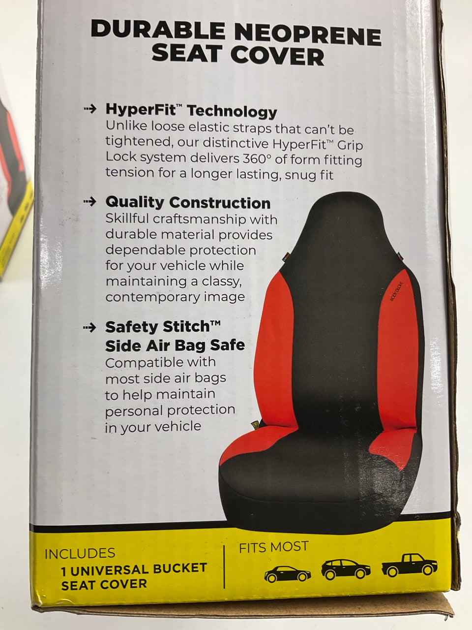 (2) Hopkins 70381-9 Red Body Glove Hyper-Fit Seat Covers - Black / Red