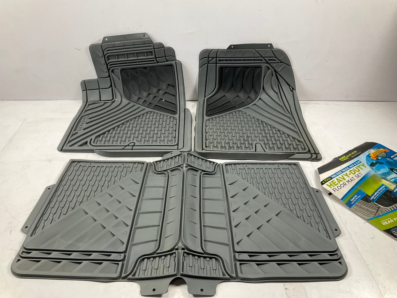 Hopkins 79101 Go-Gear Mid Size Heavy Duty Gray Floor Mats, 3-Piece Set, Trim-Fit