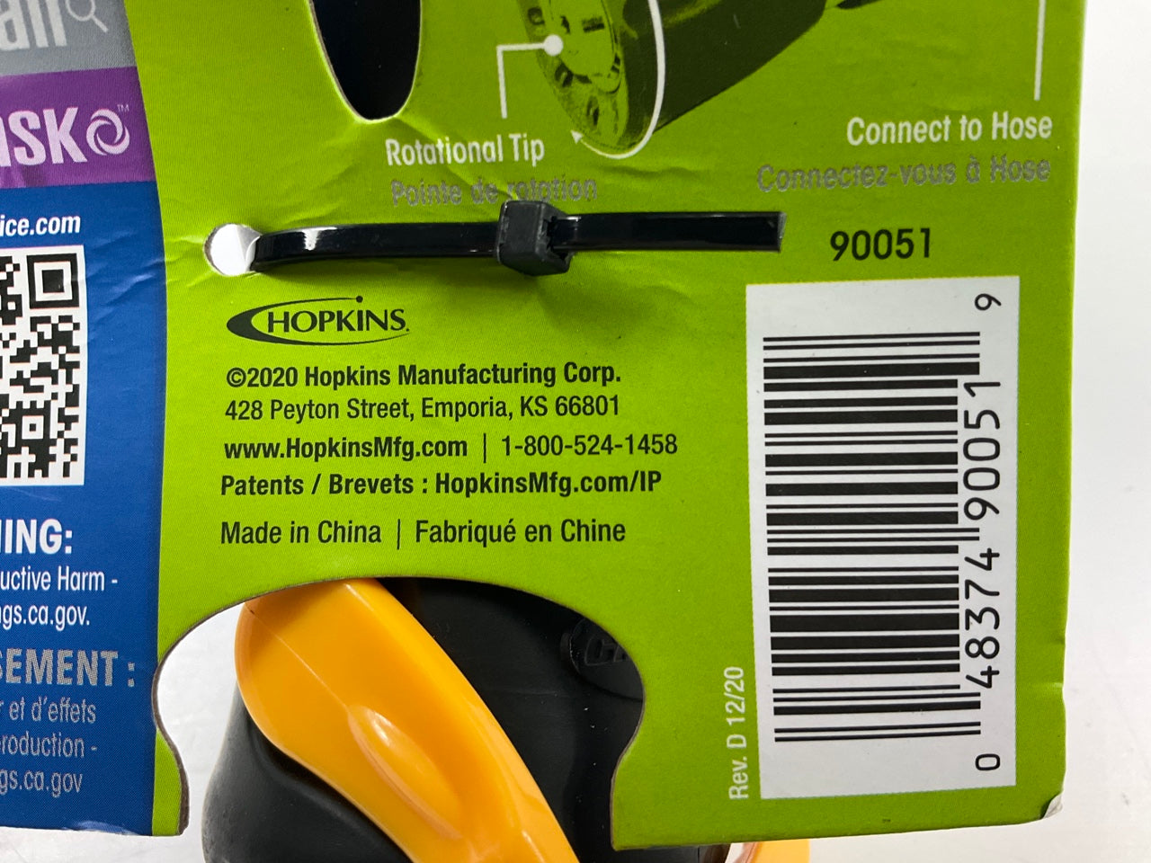 Hopkins 90051 Fire Hose Nozzle With On-Off Control Valve Garden Hose Sprayer