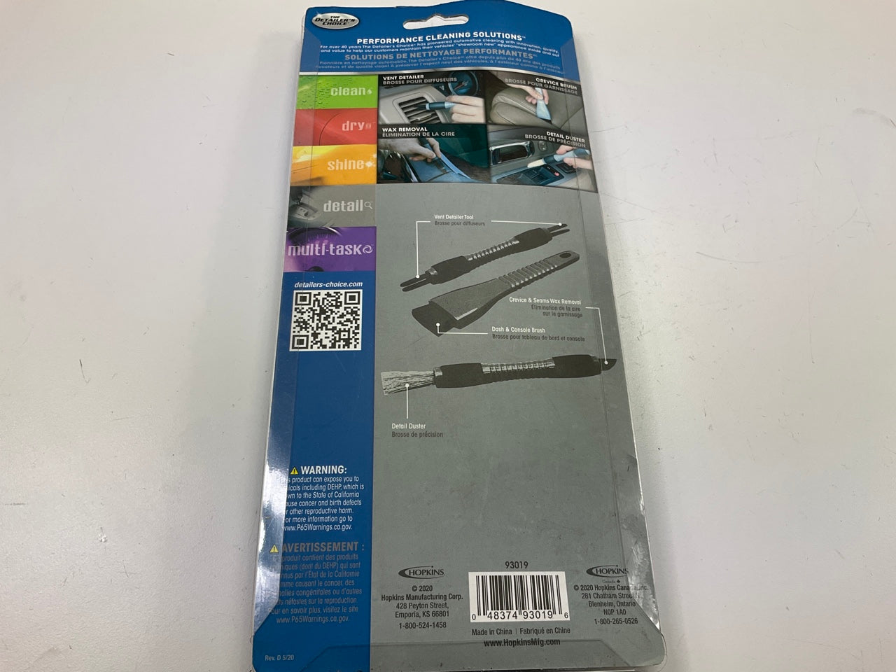 Hopkins 93019 Automotive Care Pro Detailing Interior Cleaning Brush Set