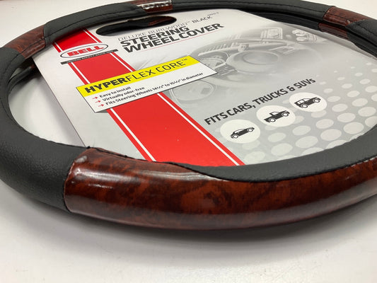 Hopkins 97010-9 HyperFLEX Deluxe Burlwood BLACK Steering Wheel Cover 14.5''-15.5''