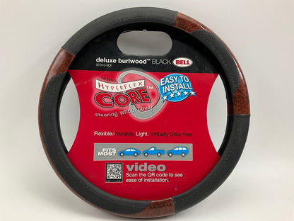 Hopkins 97010-9DI Steering Wheel Cover, Deluxe Burlwood Black, 14.5''-15.5'' Diam.