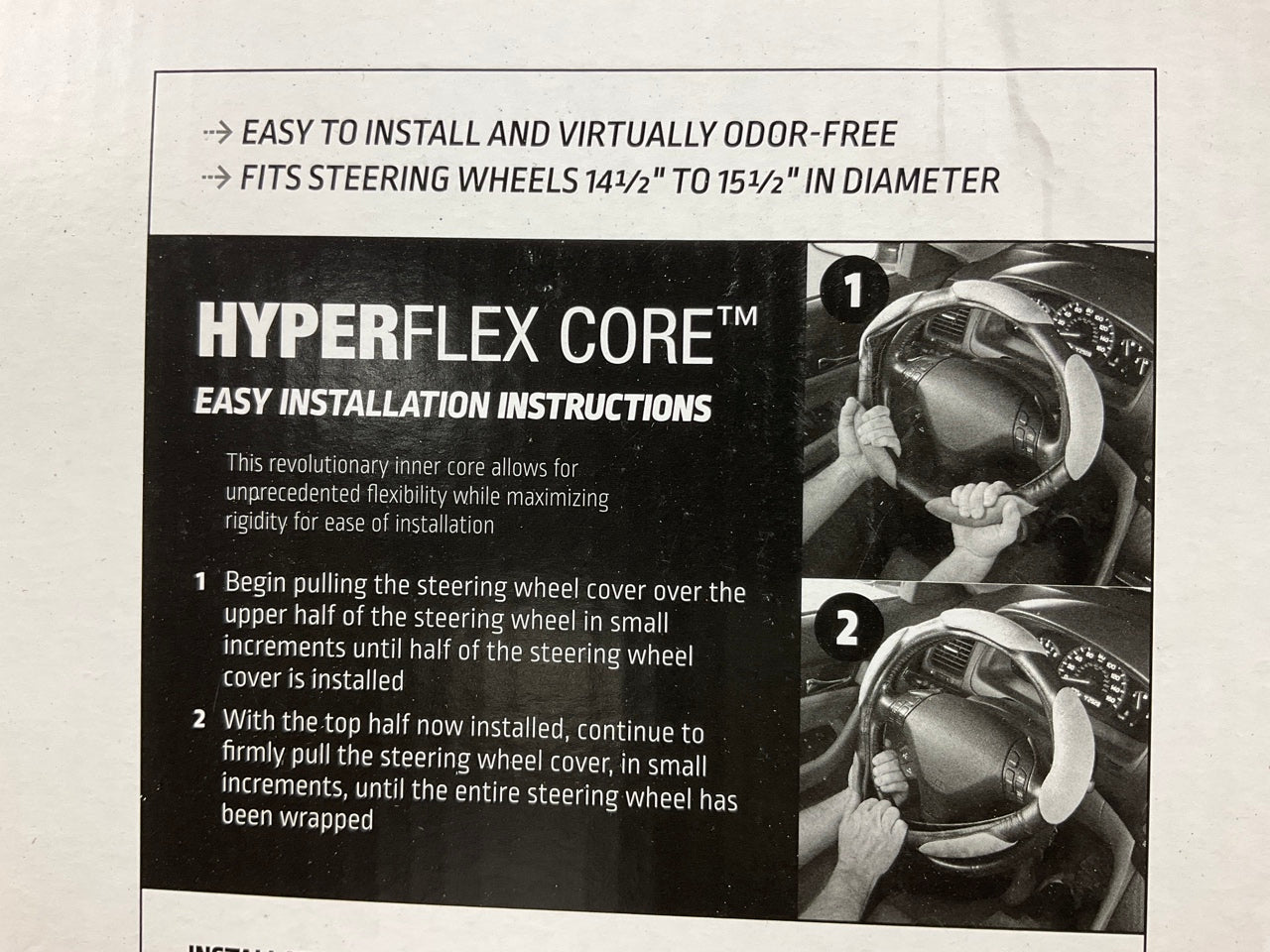 Hopkins 97315-9 HyperFLEX STRIPE BLING BLACK Steering Wheel Cover 14.5''-15.5''