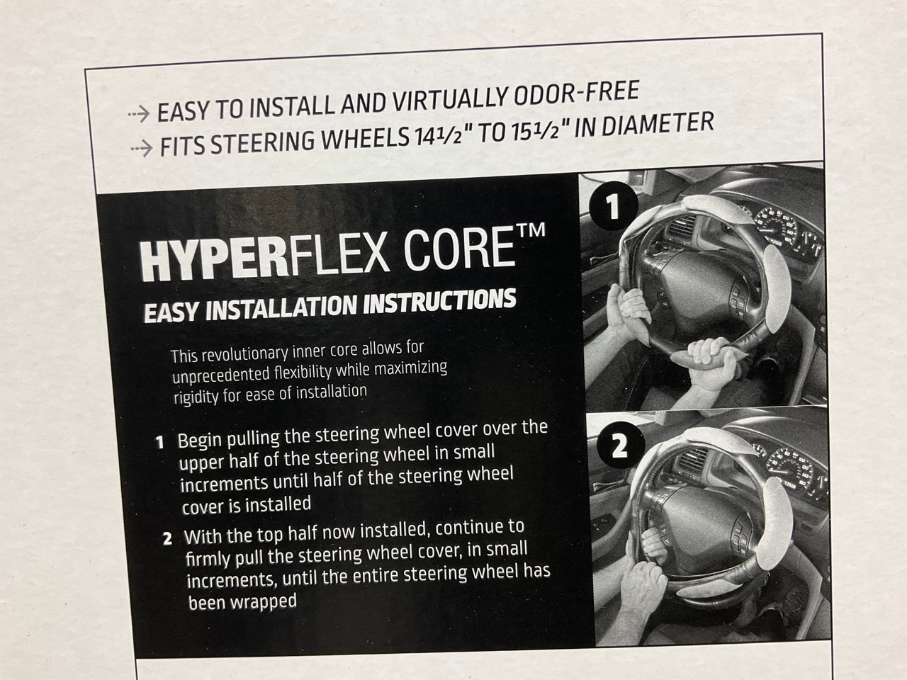 Hopkins 97376-9 HYPERFLEX Core Steering Wheel Cover 14.5''-15.5'' Black W/Chrome