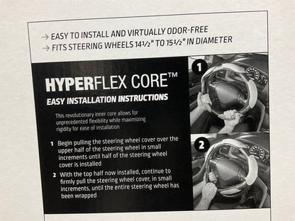 Hopkins 97376-9 HYPERFLEX Core Steering Wheel Cover 14.5''-15.5'' Black W/Chrome