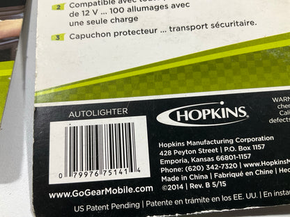 (2) Hopkins AUTOLIGHTER Portable 12V Cigarete Lighter 100 Lights Per Charge