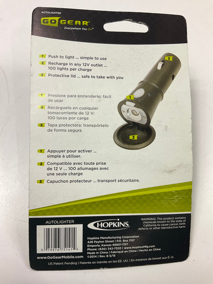 Hopkins AUTOLIGHTER Portable 12V Cigarete Lighter 100 Lights Per Charge