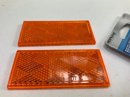 Hopkins B178SAW Rectangular Stick-On Reflector, Amber 3-1/8'' W X 1-3 (2 Pieces)