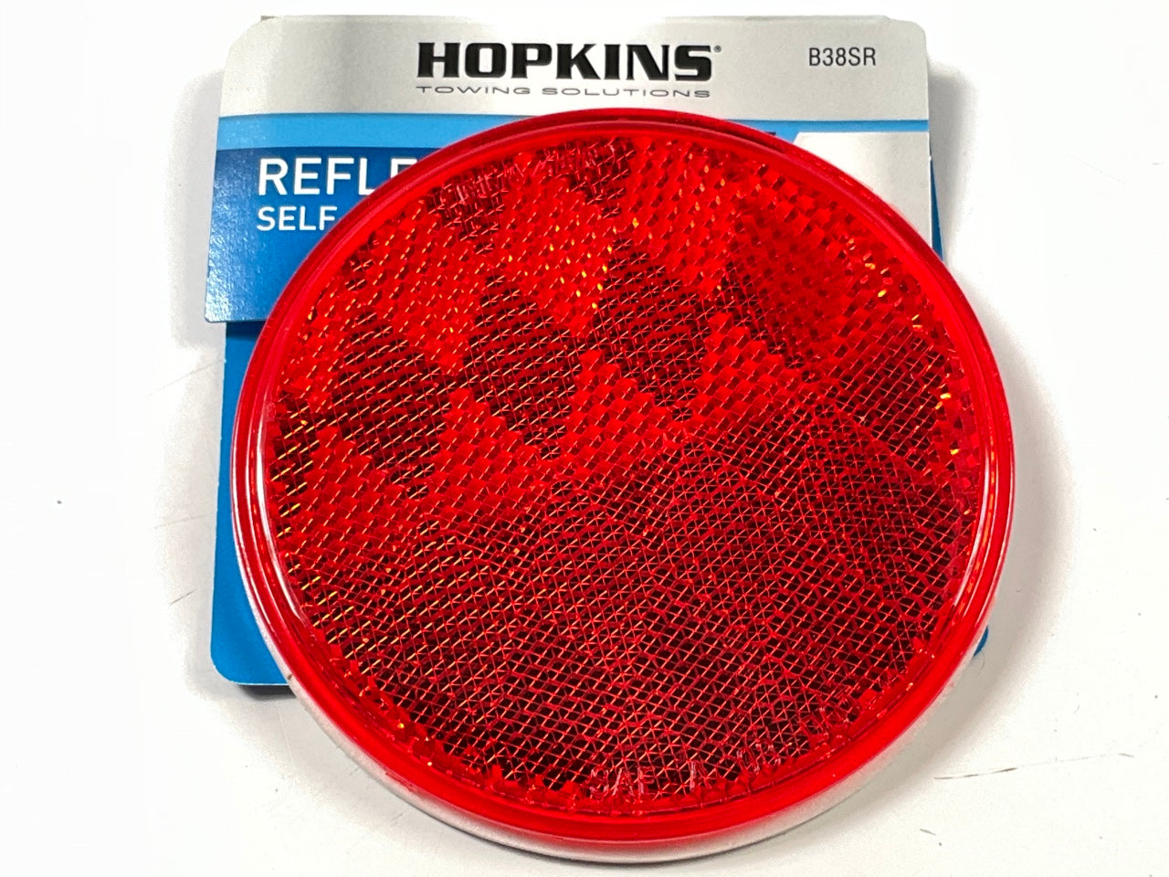 Hopkins B38SR 3-13/16'' Round Stick-On Trailer Reflector, Red