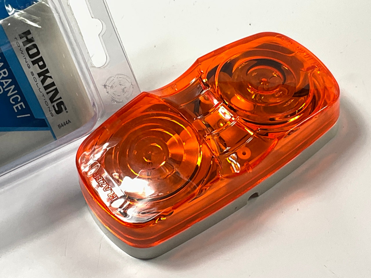 Hopkins B444A 4'' Rectangular Trailer Dual-Bulb Clearance Side Marker Amber Light