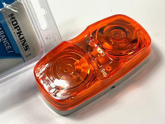 Hopkins B444A 4'' Rectangular Trailer Dual-Bulb Clearance Side Marker Amber Light