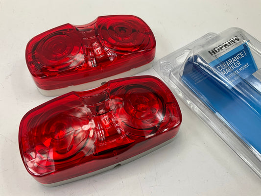 (2) Hopkins B444R 4'' Rectangular Dual-Bulb Clearance / Side Marker Light, Red