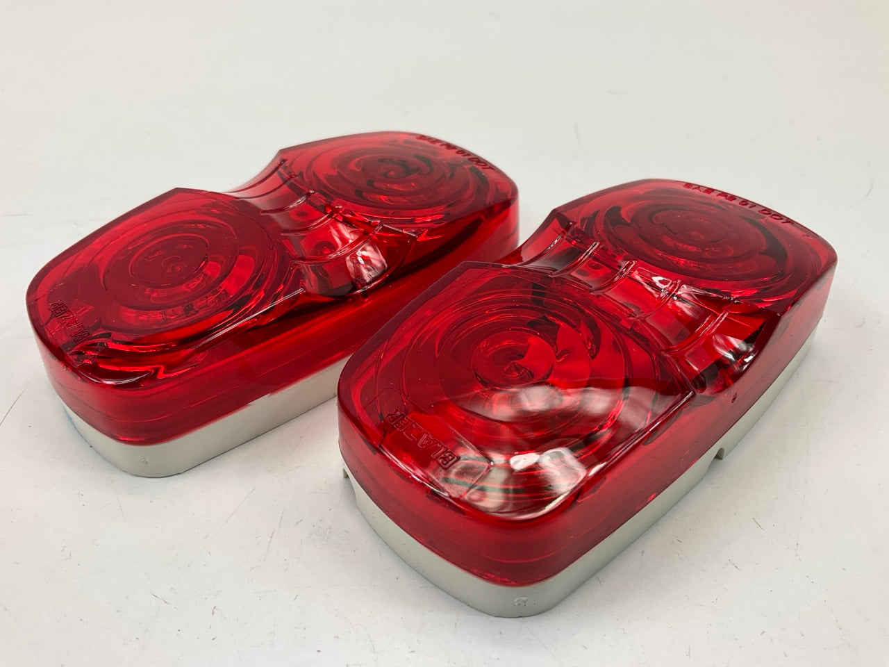 (2) Hopkins B444R 4'' Rectangular Dual-Bulb Clearance / Side Marker Light, Red